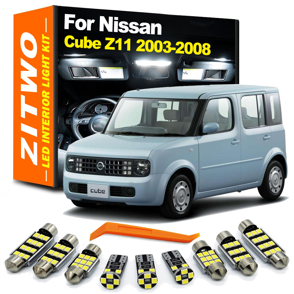 AutoGlowLED 8Pcs Canbus LED Interior Light Kit for Nissan Cube Z11 2003-2008