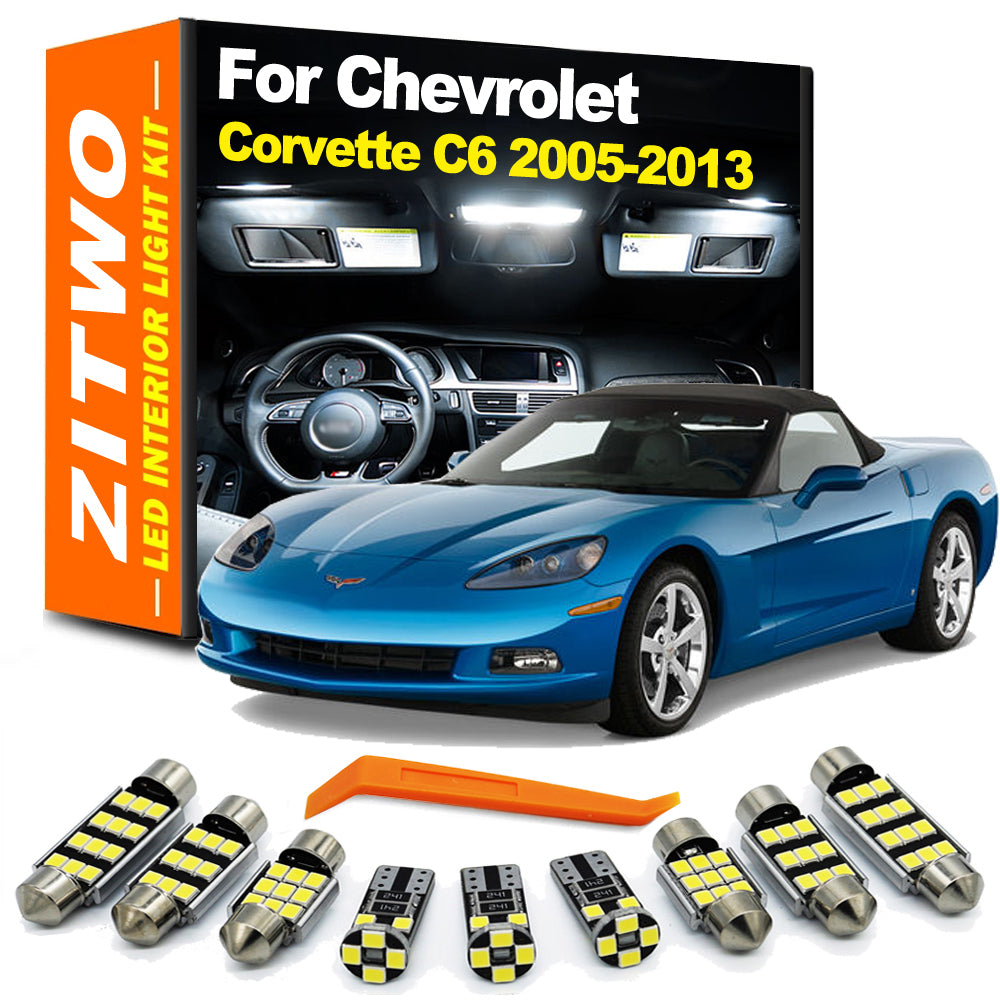 AutoGlowLED 12-Piece LED Interior Light Kit for Chevy Corvette C6 2005-2013