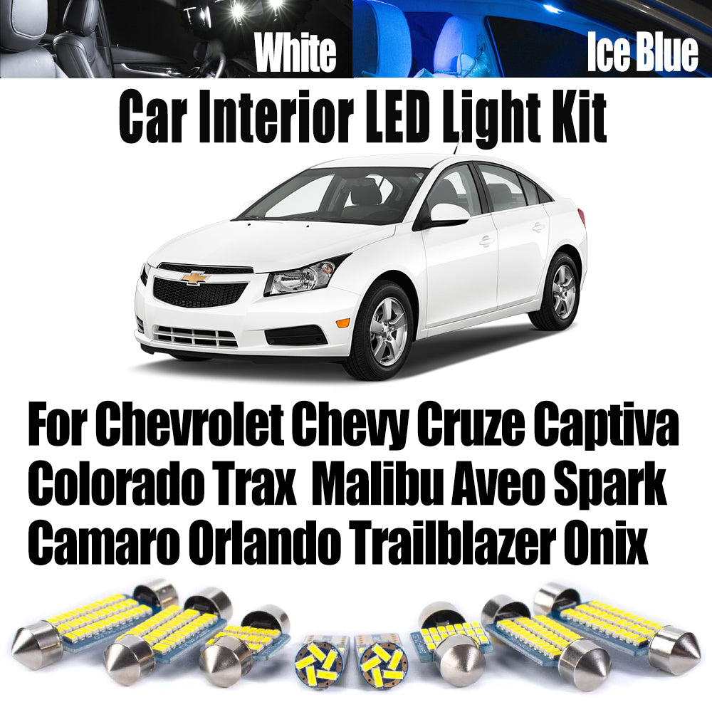 AutoGlowLED Interior LED Light Kit for Chevrolet Cruze, Malibu, Captiva, Trax, Aveo, Spark, Camaro