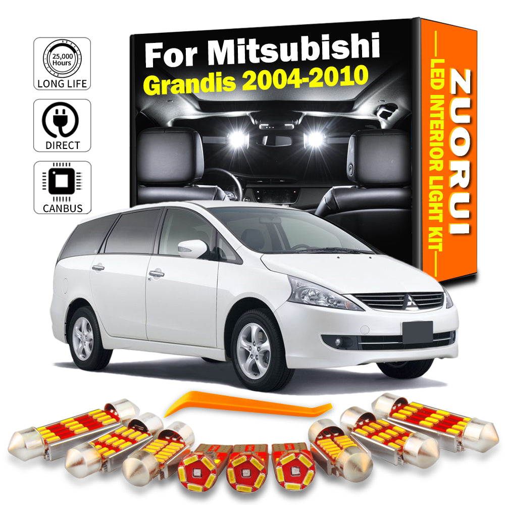 AutoGlowLED LED Interior Light Kit for Mitsubishi Grandis 2004-2010, 16Pcs No Error