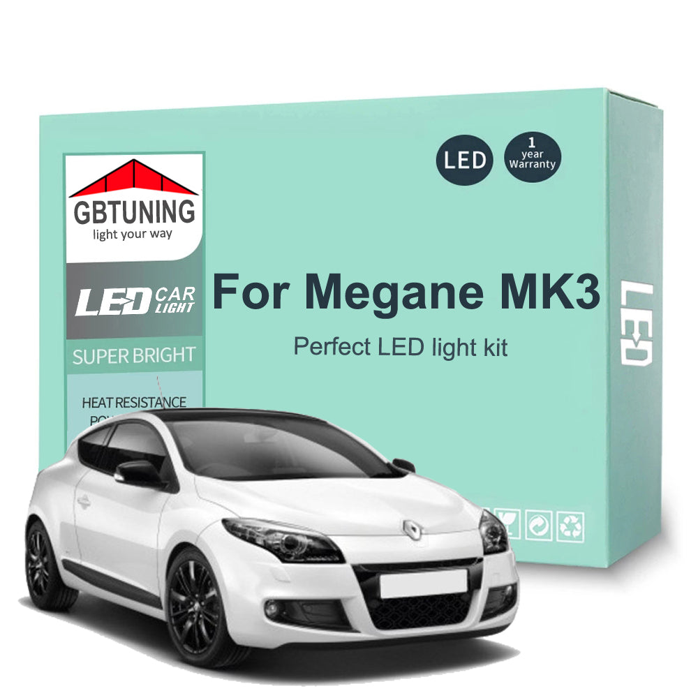 AutoGlowLED Canbus LED Interior Light Kit for Renault Megane 3 MK3 2009-2015