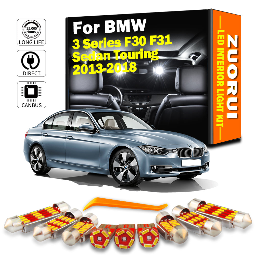 AutoGlowLED 6Pc LED Interior Light Kit for BMW 3 Series F30 F31 2013-2018