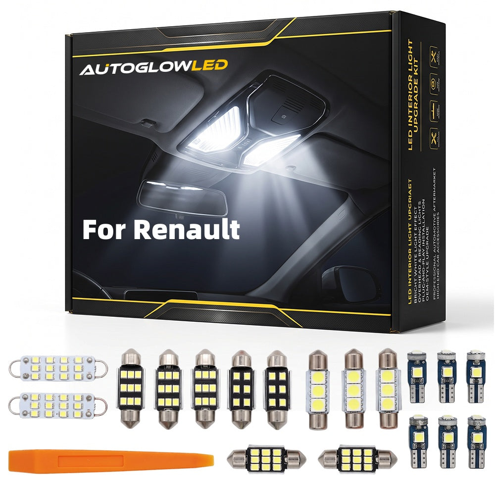 ZITWO 10Pcs LED Bulb Interior Dome Reading Plate Light Kit For Renault Megane 1 I MK1 1995 1996 1997 1998 1999 2000 2001 2002