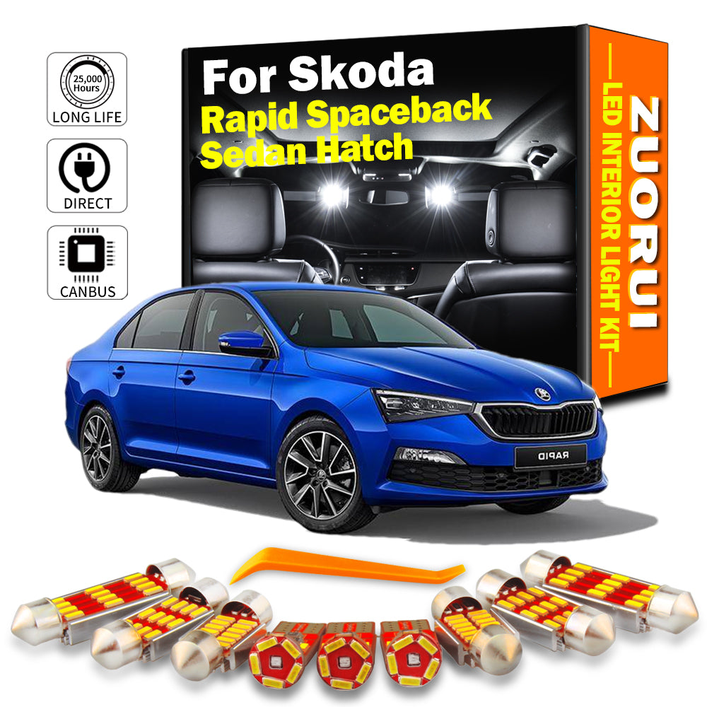 AutoGlowLED Canbus Interior LED Light Kit for Skoda Rapid Spaceback Sedan Hatch 2013-2021