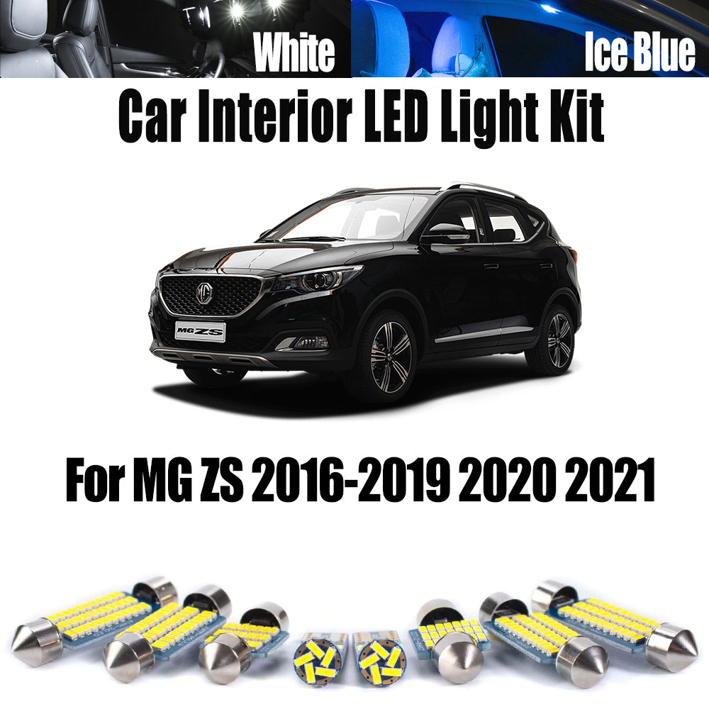 AutoGlowLED 8Pcs LED Interior Light Kit for MG ZS 2016-2021 Dome Map Trunk
