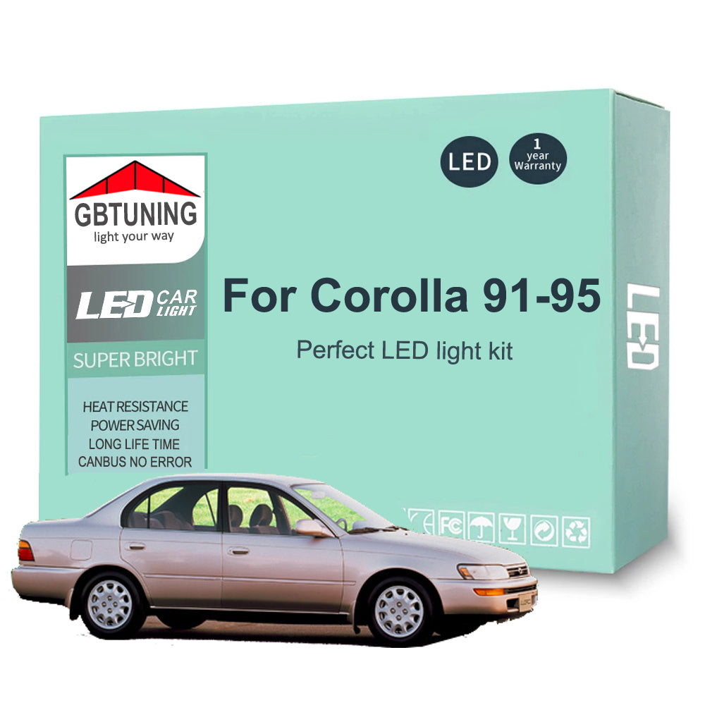 AutoGlowLED 8Pcs Canbus LED Interior Light Kit for Toyota Corolla AE100 E100 E10 1991-1995