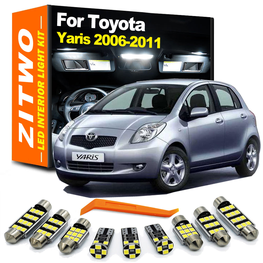 AutoGlowLED 9Pcs LED Interior Light Kit for Toyota Yaris 2006-2011 Canbus