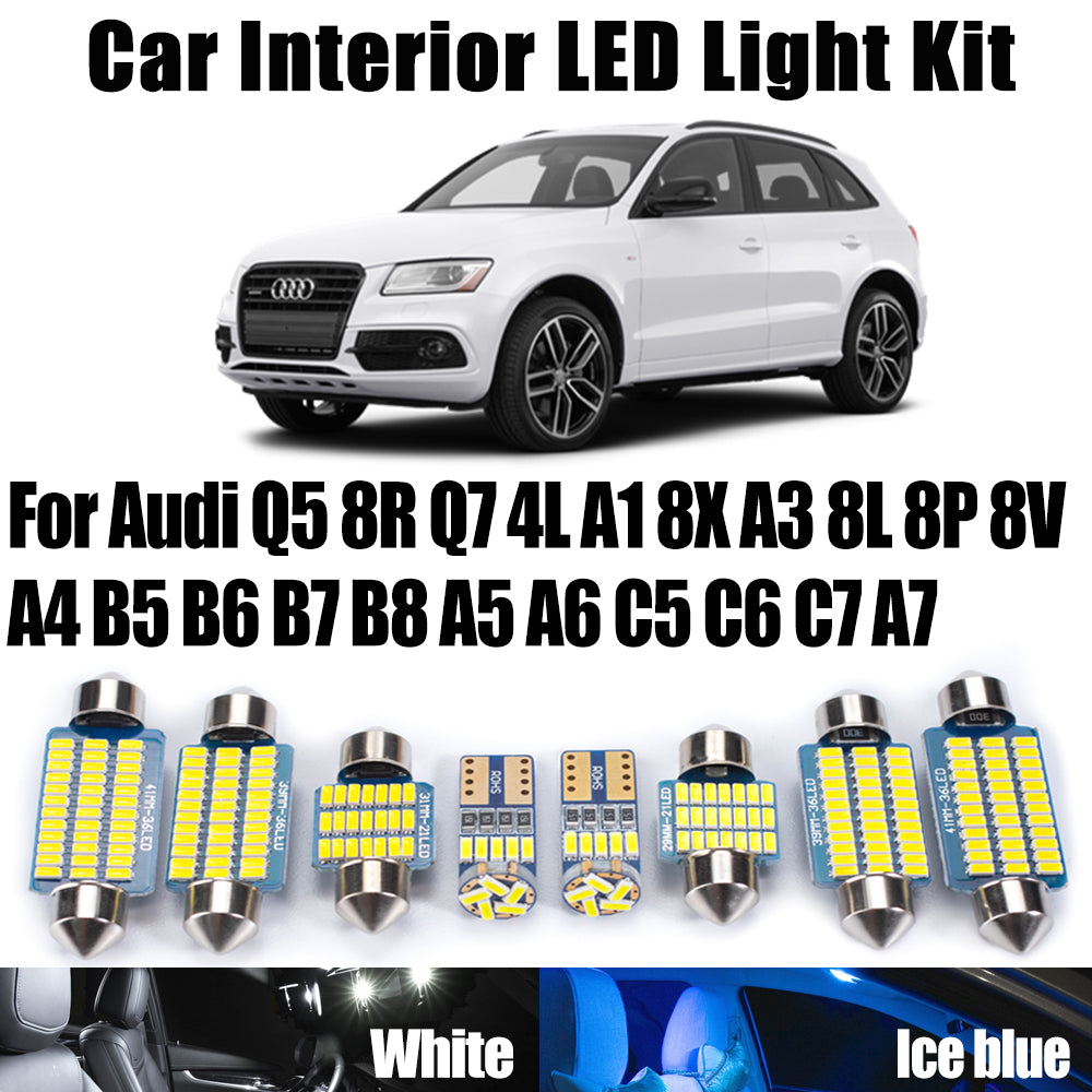 AutoGlowLED LED Interior Map Dome Light Kit for Audi Q5 Q7 A1 A3 A4 A5 A6 A7