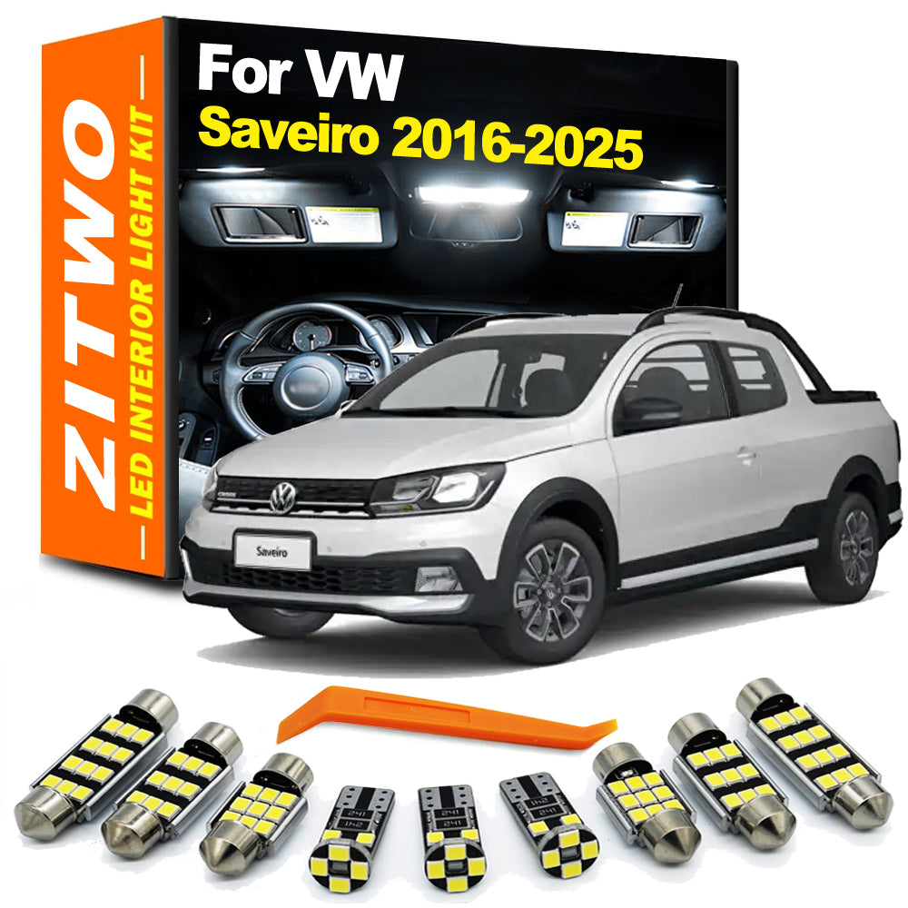 AutoGlowLED 8Pcs LED Interior Light Kit for VW Saveiro 2016-2025