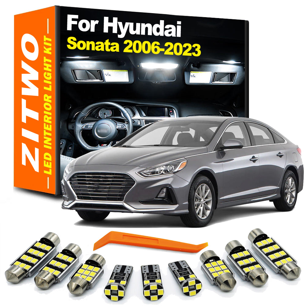 AutoGlowLED Hyundai Sonata LED Interior Light Kit 2006-2023 Map Dome License