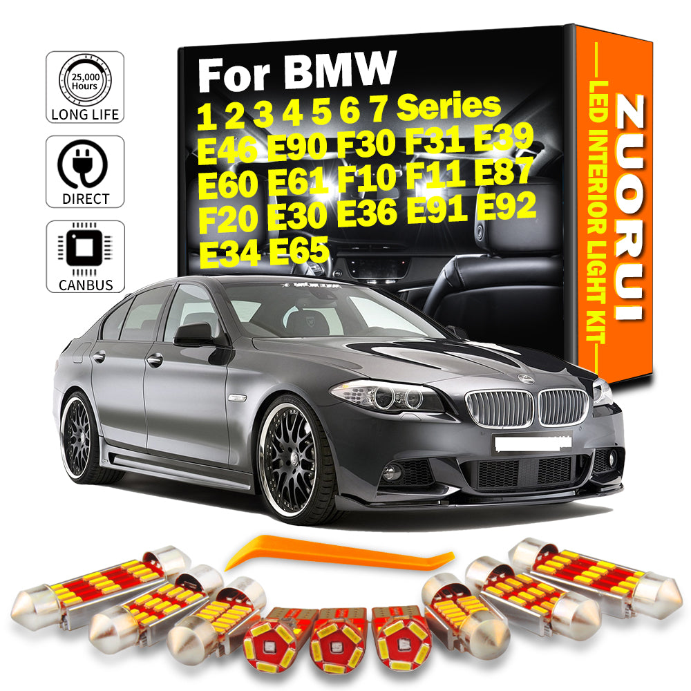 AutoGlowLED Canbus LED Interior Light Kit for BMW 1-7 Series E46 E90 F30 E60 F10 E87 E36 E92