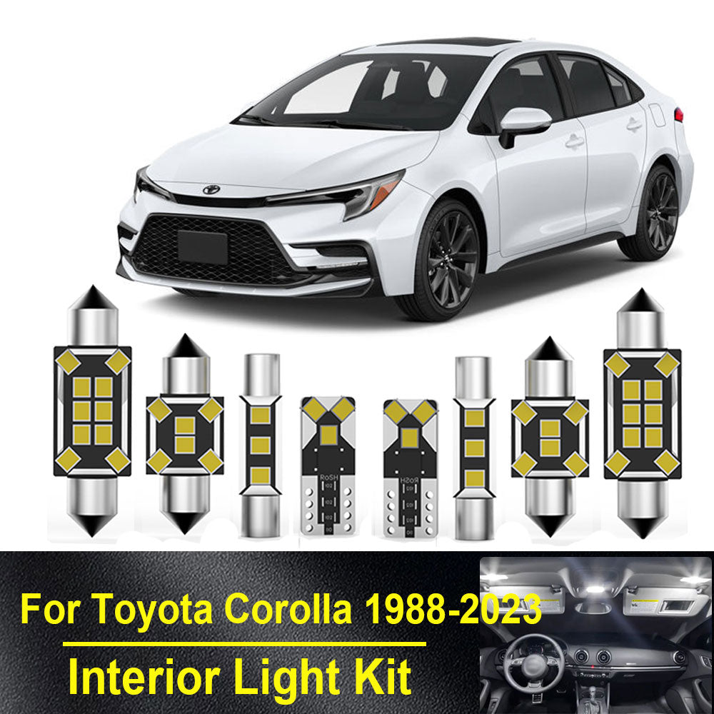 AutoGlowLED LED Interior Light Kit for Toyota Corolla 1988-2023 Crystal Blue