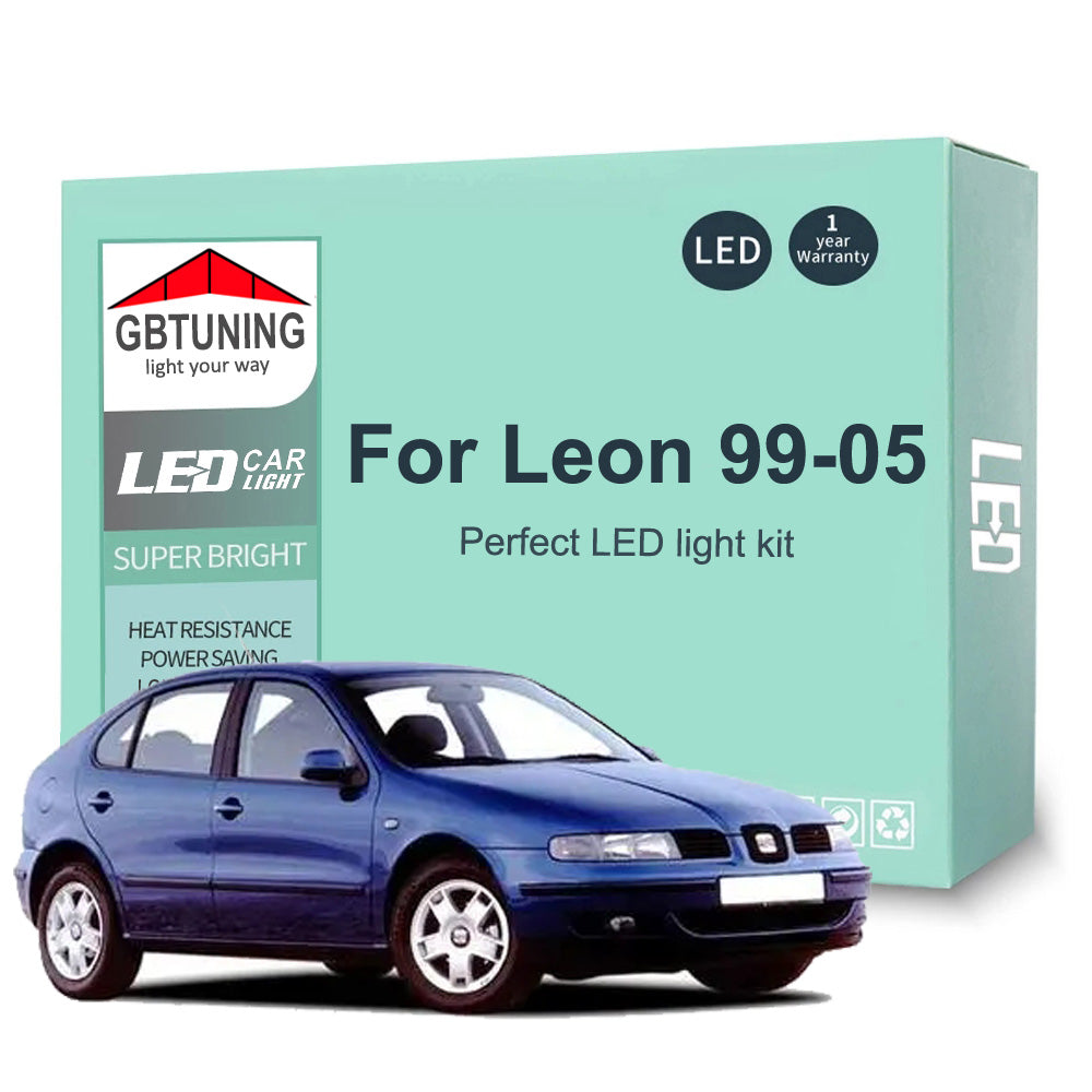 AutoGlowLED 14Pc Canbus LED Interior Light Kit for Seat Leon MK1 1M 1999-2005
