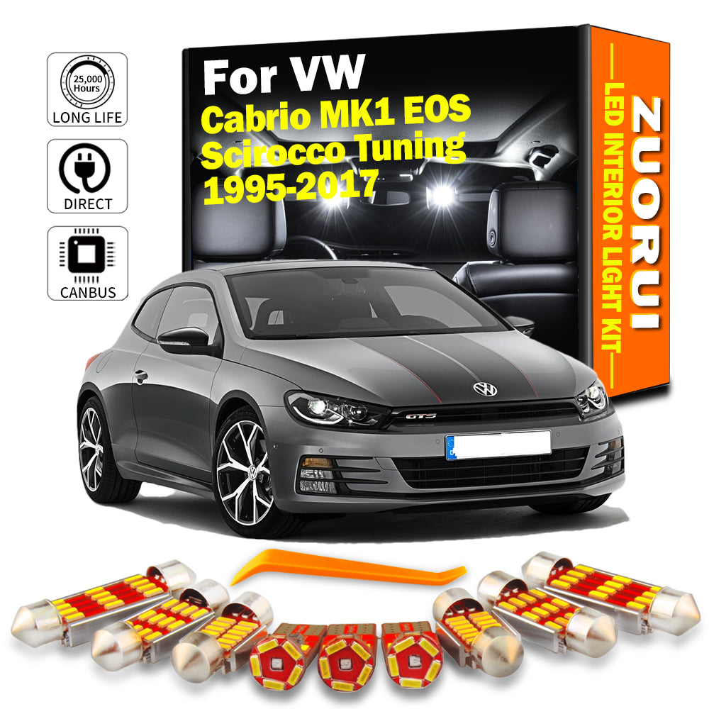 AutoGlowLED Canbus LED Interior Light Kit for VW EOS Scirocco Cabrio No Error