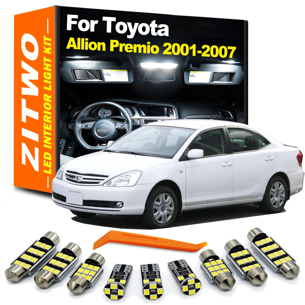 AutoGlowLED 12Pcs LED Interior Dome Map Trunk Light Kit for Toyota Allion Premio 2001-2007
