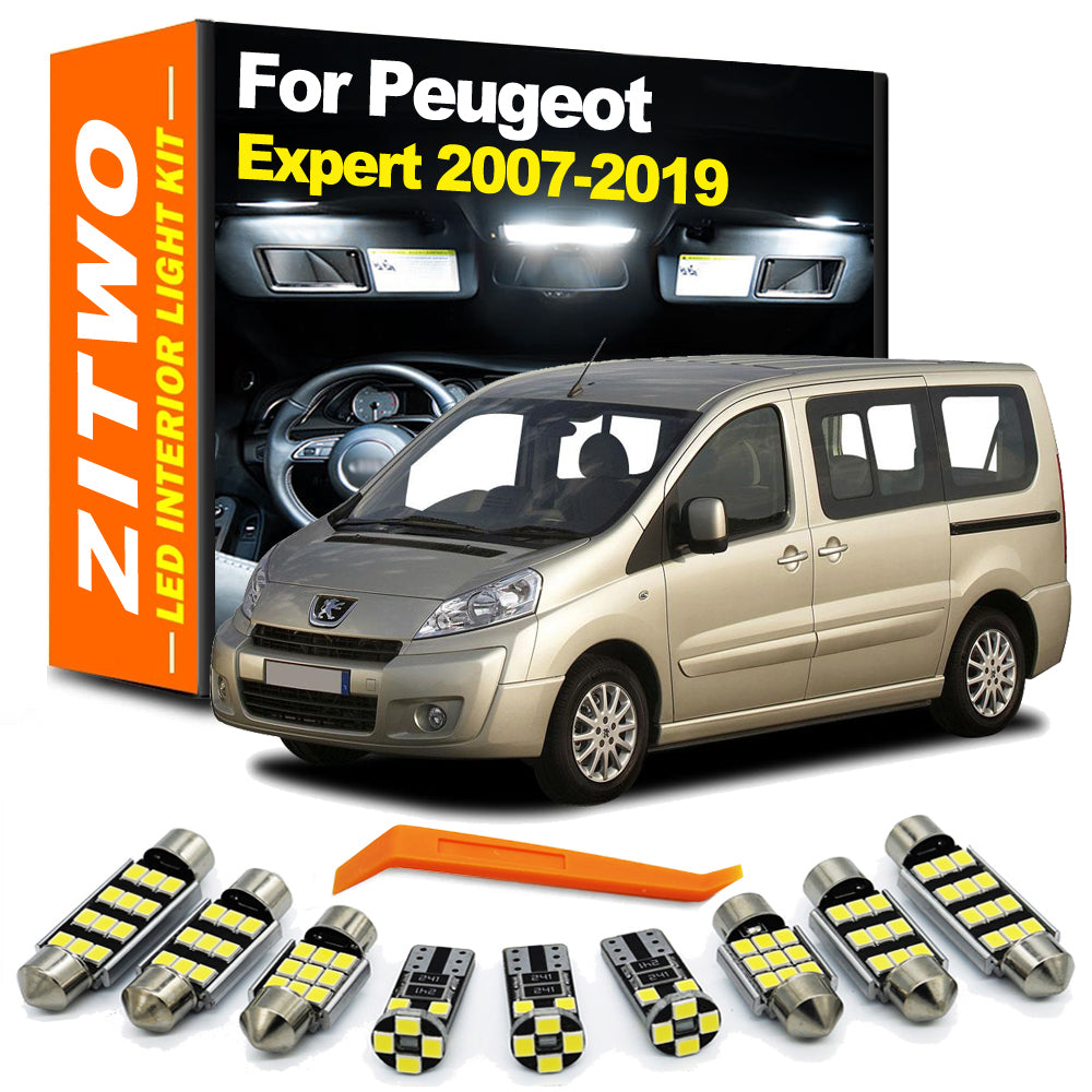 AutoGlowLED 13Pcs LED Interior Light Kit for Peugeot Expert 2007-2021
