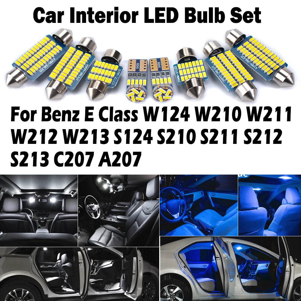 AutoGlowLED Car LED Interior Reading Light Kit Canbus for Mercedes-Benz E Class W124 W210 W211 W212 W213 S124 S210 S211 S212 S213 C207 A207