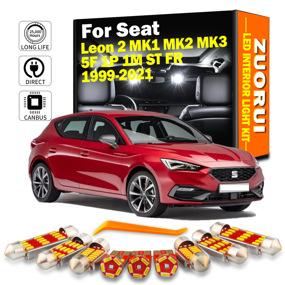AutoGlowLED Canbus LED Interior Light Kit for Seat Leon MK1 MK2 MK3 1999-2021