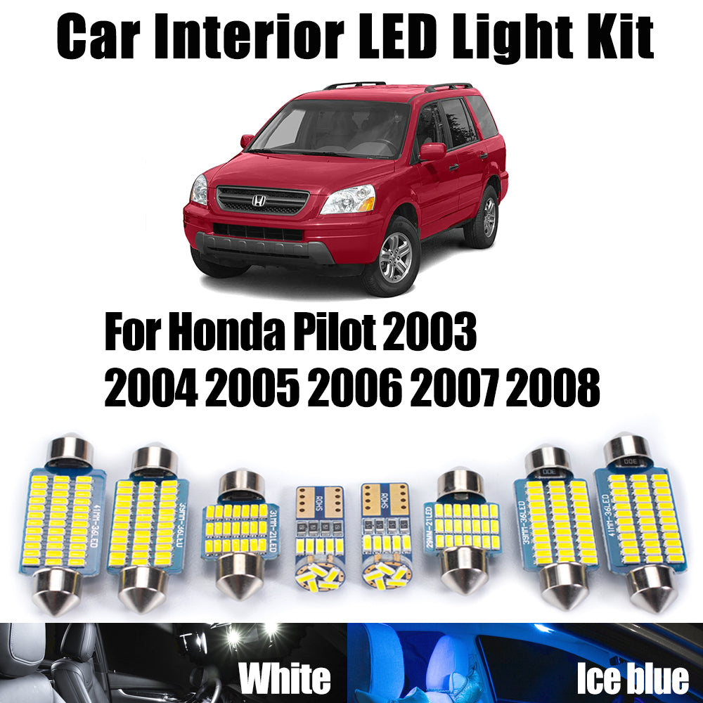 AutoGlowLED 19Pcs Canbus LED Interior Light Kit for Honda Pilot 2003-2008