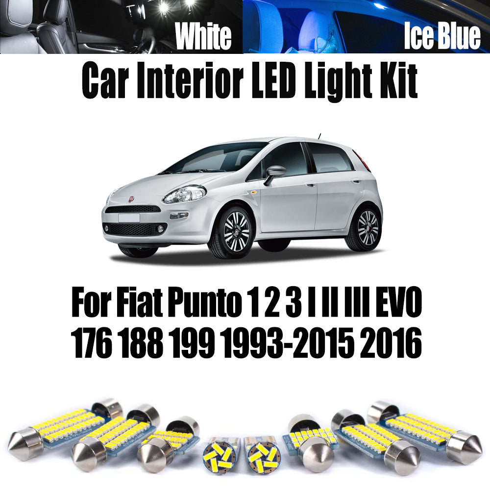 AutoGlowLED LED Interior Light Kit for Fiat Punto 1 2 3 EVO 1993-2016 Canbus
