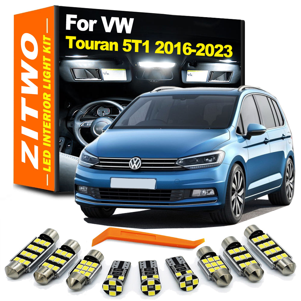AutoGlowLED 13Pcs LED Interior Light Kit for VW Touran 5T 2016-2023 Canbus