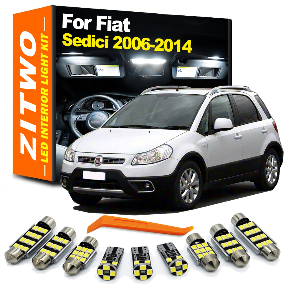 AutoGlowLED 9Pcs LED Interior Light Kit for Fiat Sedici 2006-2014