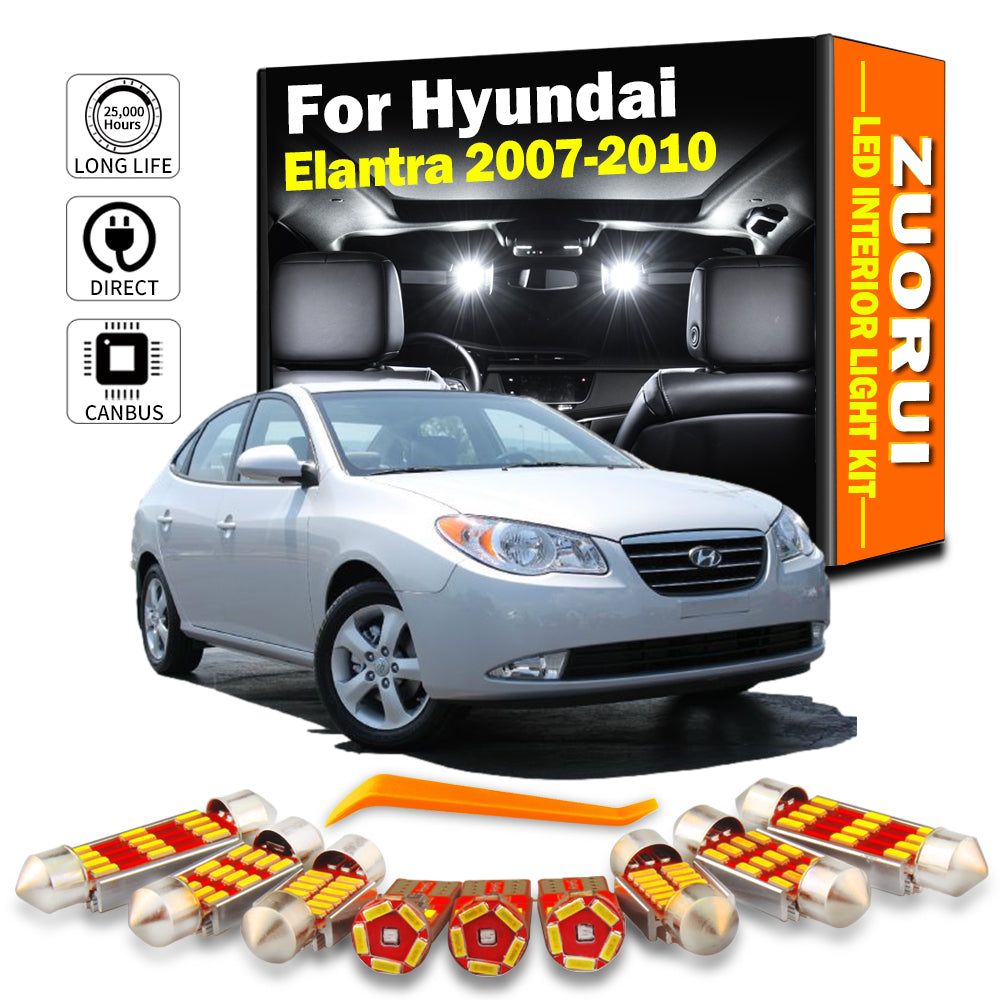 AutoGlowLED 11Pc LED Interior Light Kit for Hyundai Elantra 2007-2010