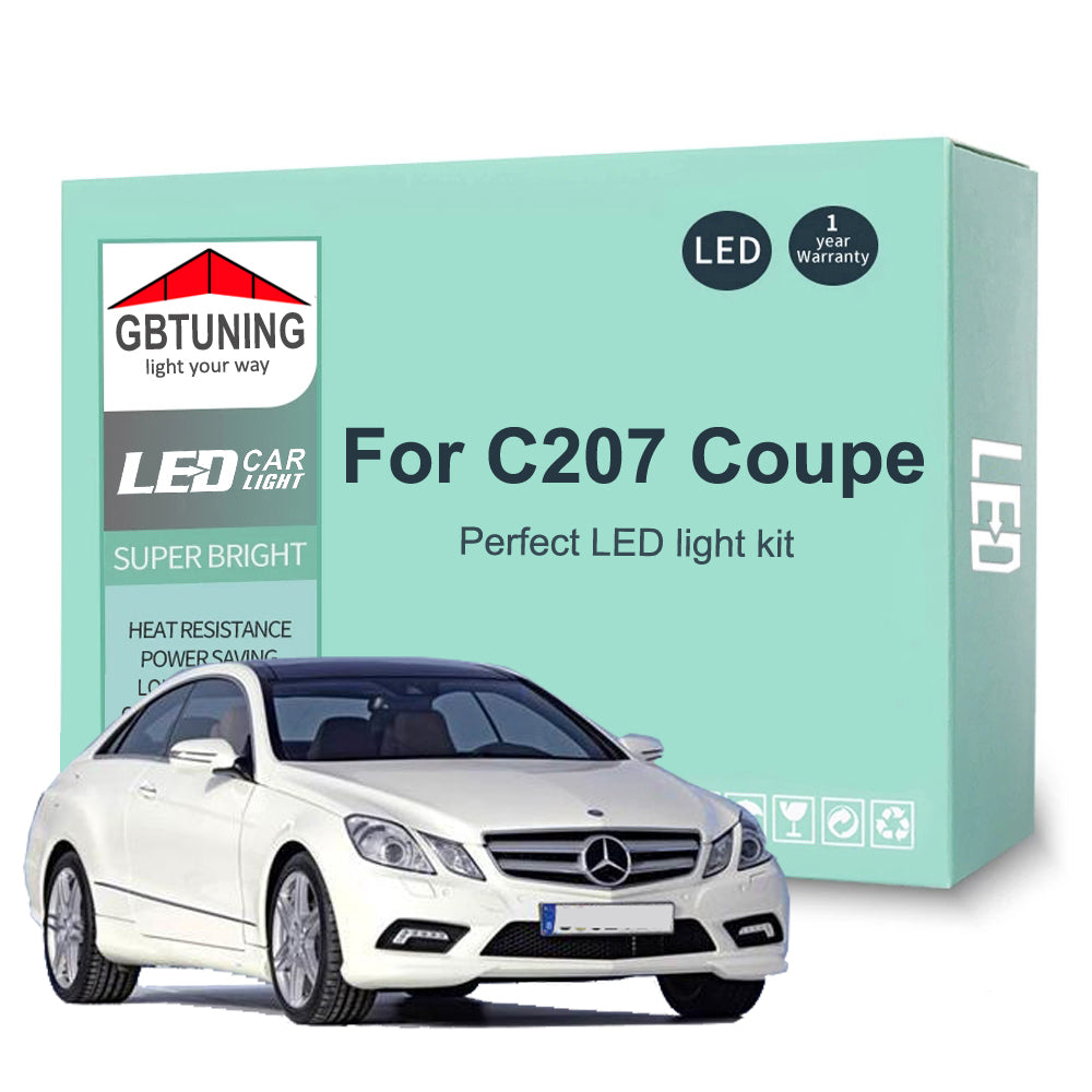 AutoGlowLED 14Pc LED Interior Light Kit for Mercedes Benz E Class C207 Coupe 2009-2016 Canbus