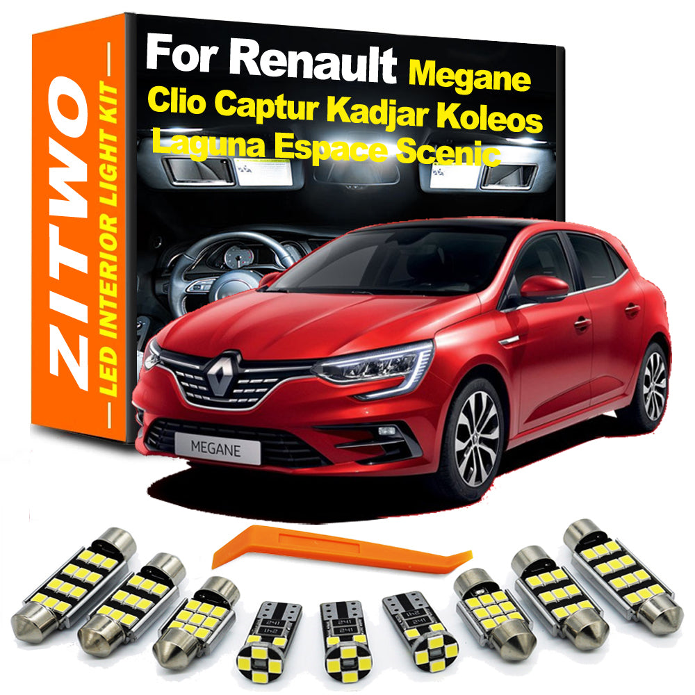 AutoGlowLED Canbus LED Interior Light Kit for Renault Clio Megane Captur Kadjar Laguna Scenic Espace Koleos Twingo