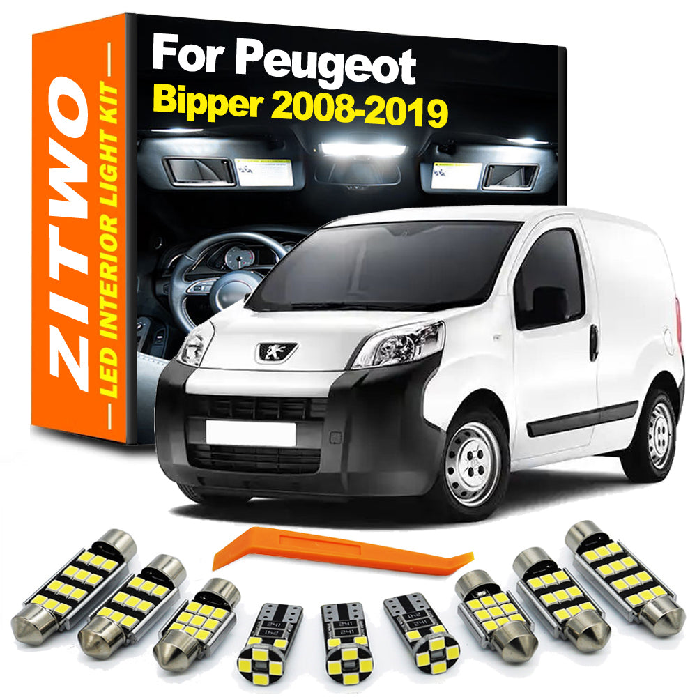 AutoGlowLED 7Pcs LED Interior Light Kit for Peugeot Bipper Tepee 2008-2019