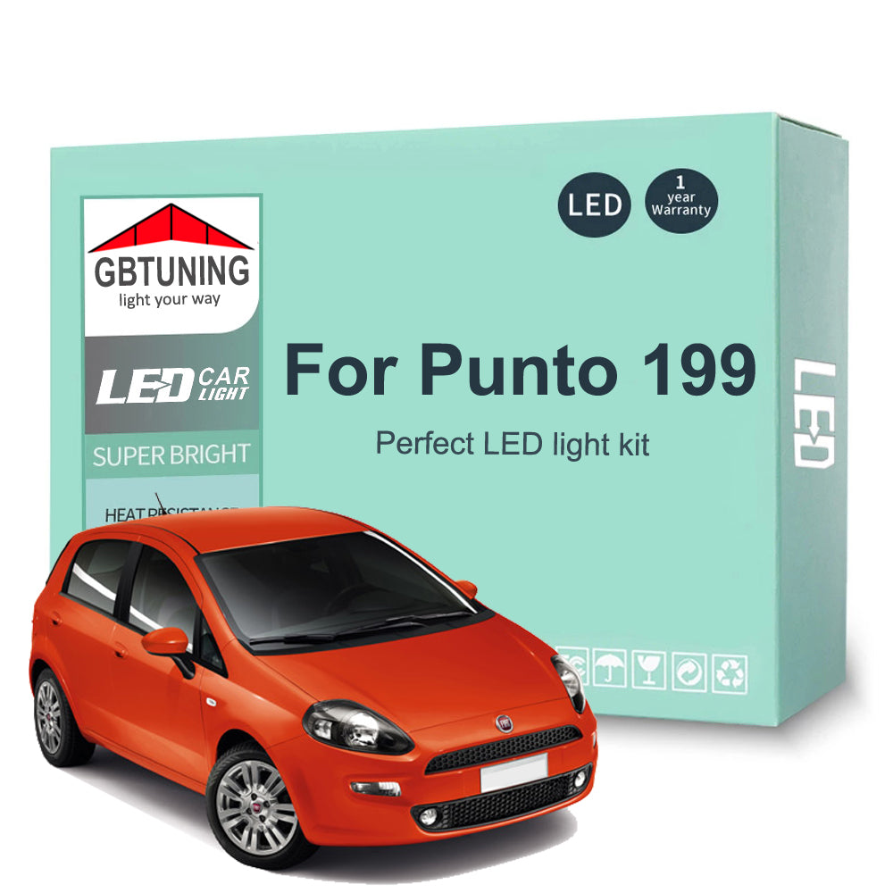 AutoGlowLED 11Pc Canbus LED Interior Light Kit for Fiat Punto 199 2012-2016