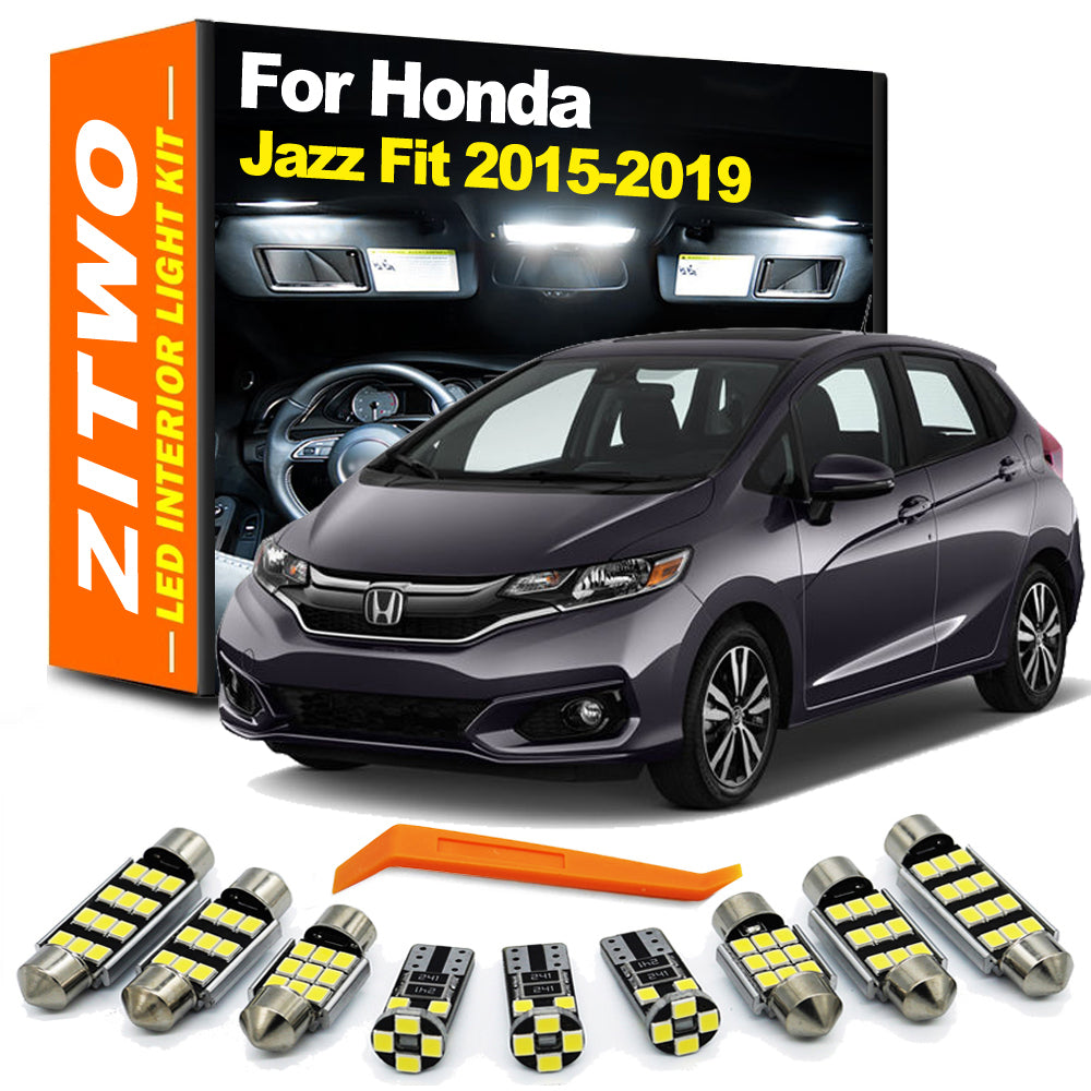 AutoGlowLED 9Pcs LED Interior Light Kit for Honda Jazz Fit MK3 2015-2019