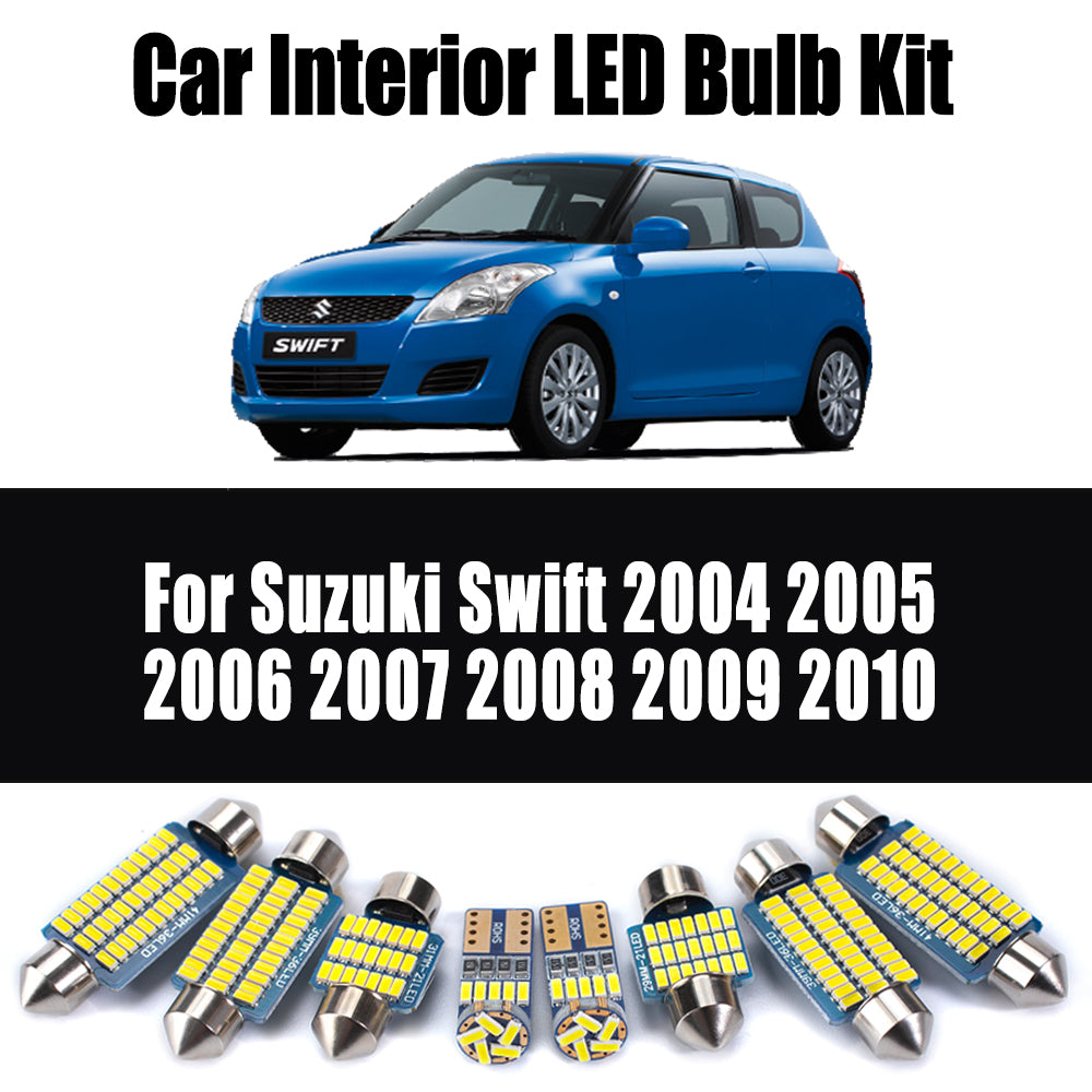 AutoGlowLED 8Pc LED Interior Light Kit for Suzuki Swift 2004-2010 Canbus