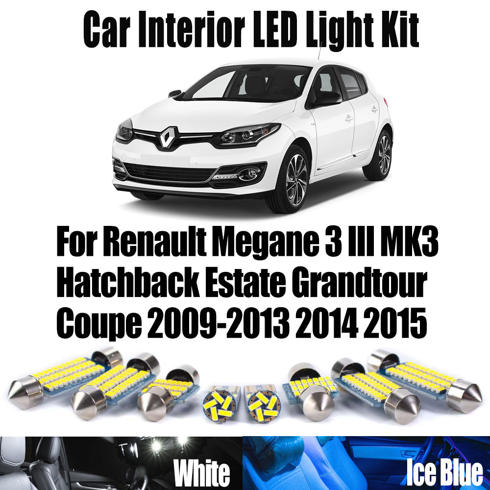 AutoGlowLED LED Interior Light Kit for Renault Megane 3 III MK3 2009-2015