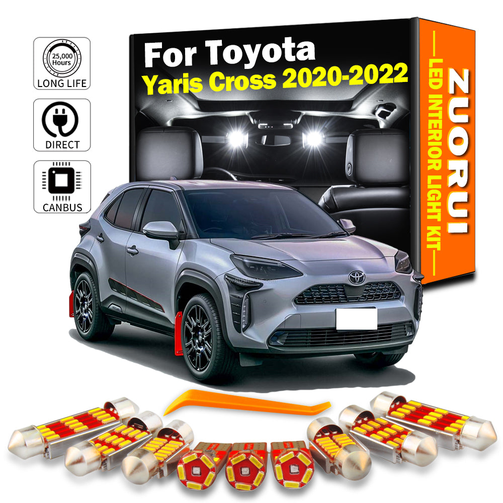 AutoGlowLED 11Pcs Canbus LED Interior Light Kit for Toyota Yaris Cross 2020-2022