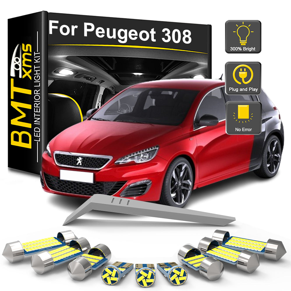 AutoGlowLED Canbus LED Interior Light Kit for Peugeot 308 MK2 2014-2020