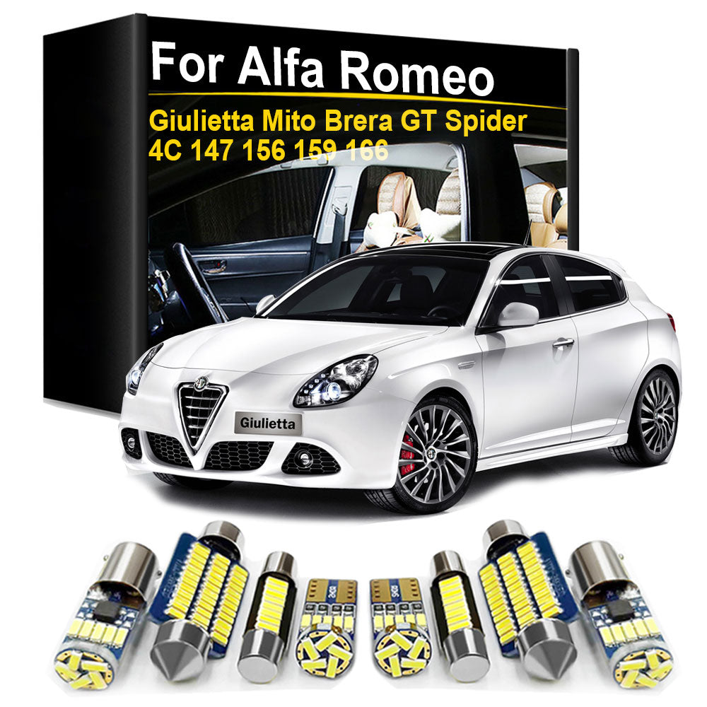 AutoGlowLED Canbus LED Interior Dome Map Light Bulb Kit for Alfa Romeo