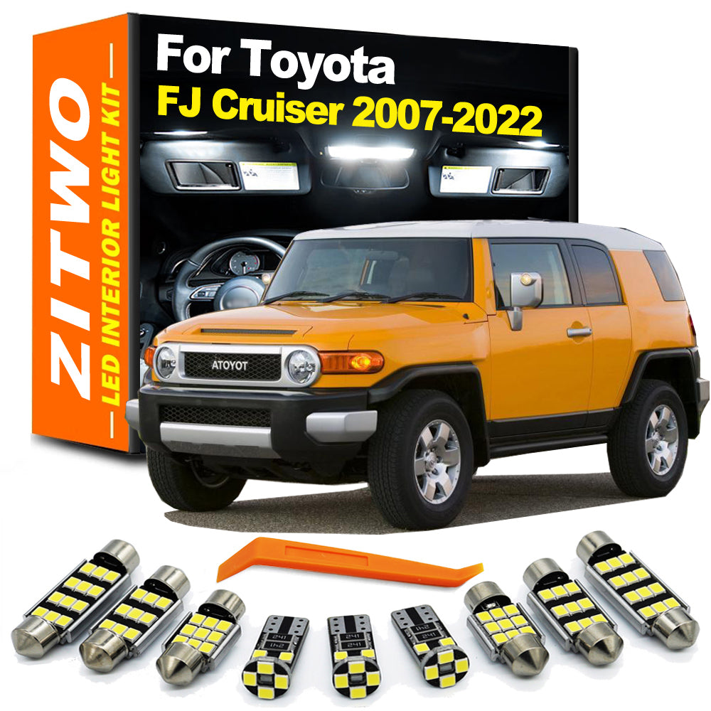 AutoGlowLED 8Pcs LED Interior Dome Map Light Kit for Toyota FJ Cruiser 2007-2022