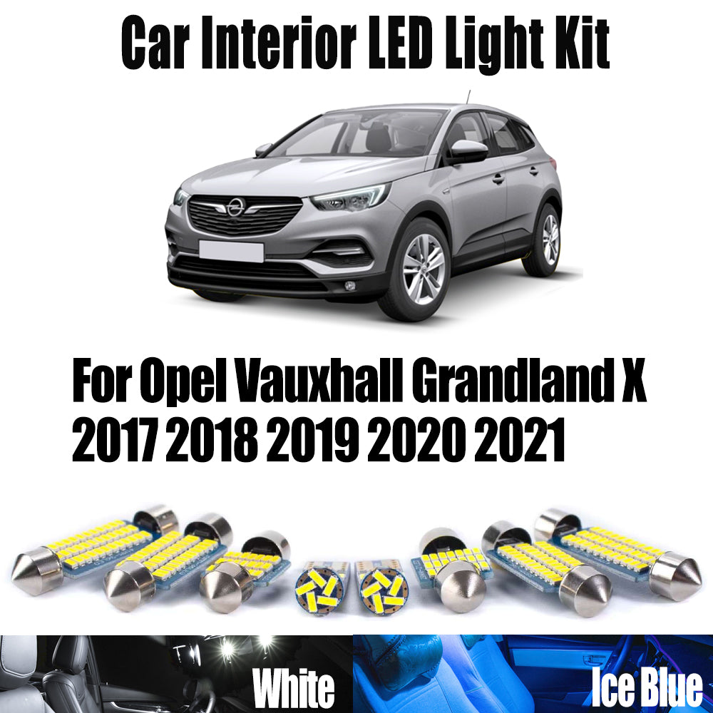 AutoGlowLED 14Pcs LED Interior Light Kit for Opel Vauxhall Grandland X 2017-2021