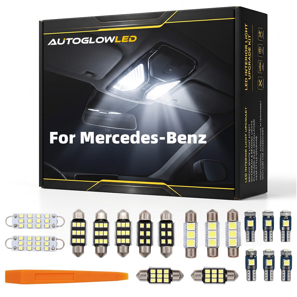 Mercedes-Benz E Class W211 Sedan 2002-2008 LED Interior Light Kit, Canbus Error Free Plug and Play Dome Map Door Footwell Bulbs | AutoGlowLED