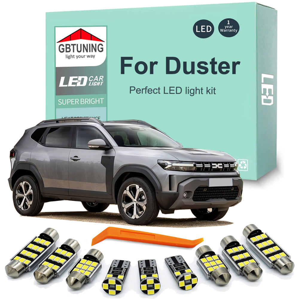 AutoGlowLED Canbus No Error LED Interior Light Kit for Dacia Duster 2010-2025