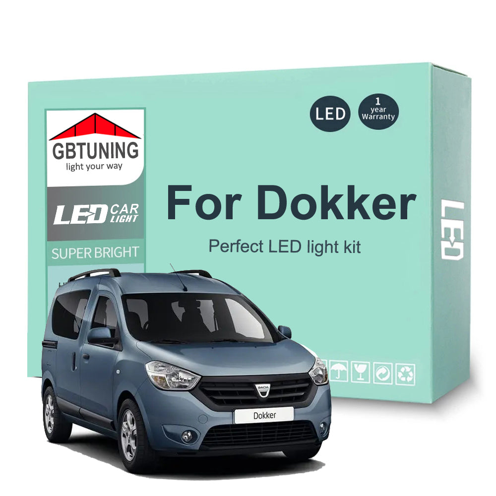 AutoGlowLED 11Pcs LED Interior Light Kit for Dacia Dokker 2012-2023 Canbus