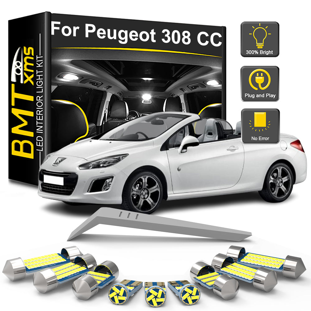 AutoGlowLED 18Pc LED Interior Light Kit for Peugeot 308 CC 2009-2014 Canbus