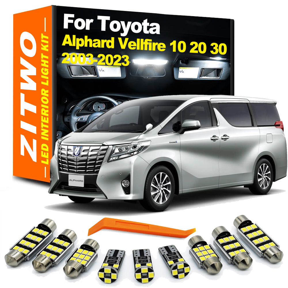AutoGlowLED LED Interior Light Kit for Toyota Alphard Vellfire 2003-2023