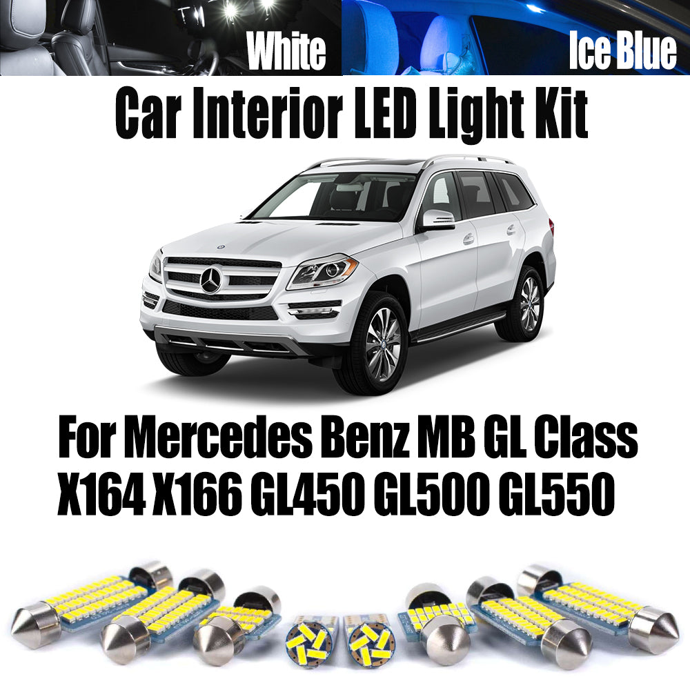 AutoGlowLED Canbus Error Free LED Interior Light Kit for Mercedes-Benz GL Class X164 X166