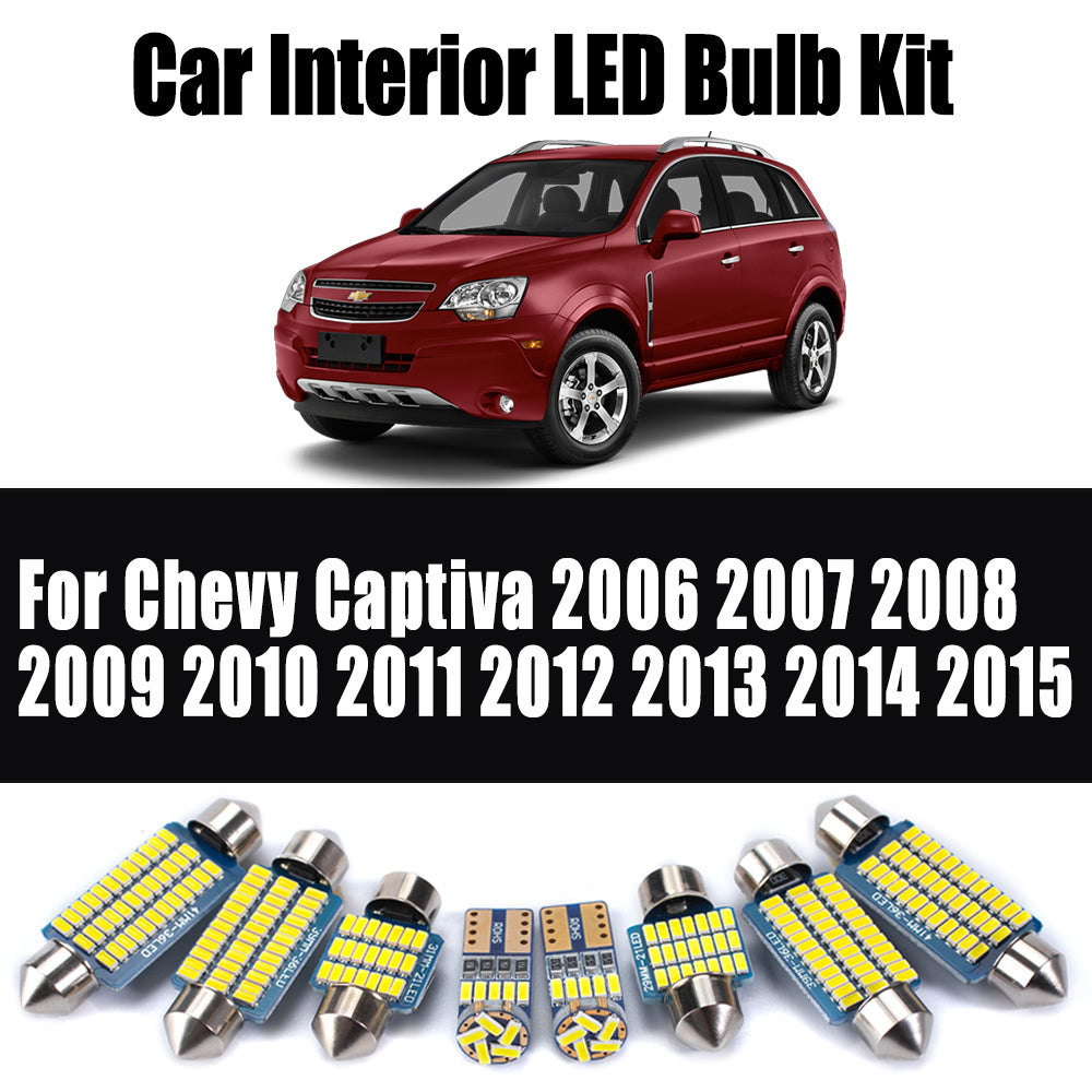 AutoGlowLED 12Pc Canbus LED Interior Light Kit for Chevy Captiva 2006-2015