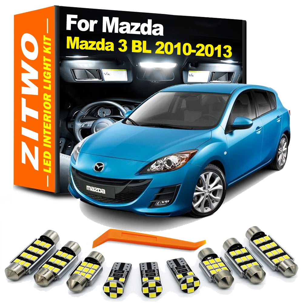 AutoGlowLED 11Pcs Canbus LED Interior Light Kit for Mazda 3 BL 2010-2013