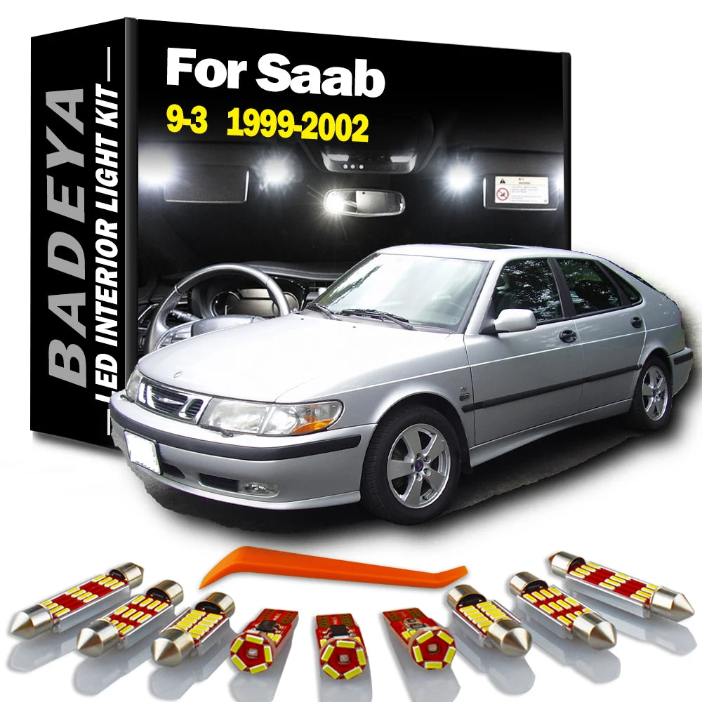 AutoGlowLED 12Pcs Canbus LED Interior Light Kit for Saab 9-3 1999-2002 No Error