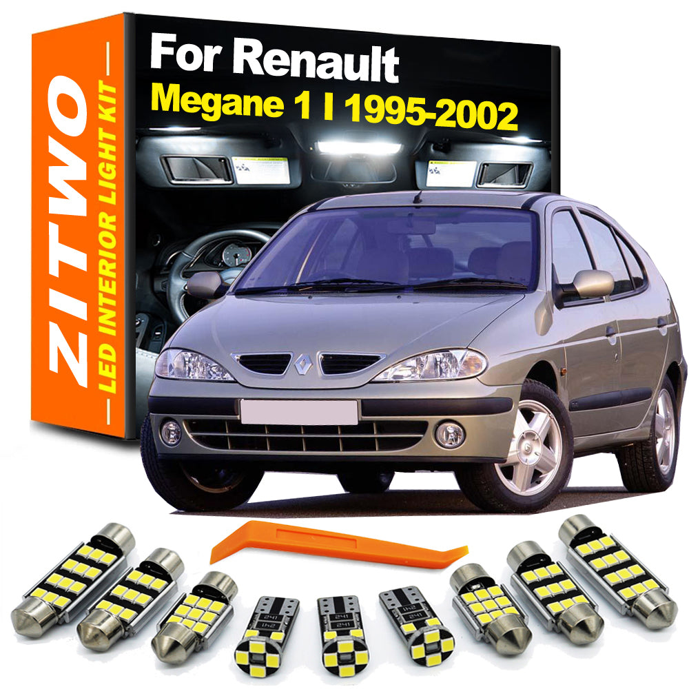 AutoGlowLED 10pc LED Interior Light Kit for Renault Megane 1 1995-2002