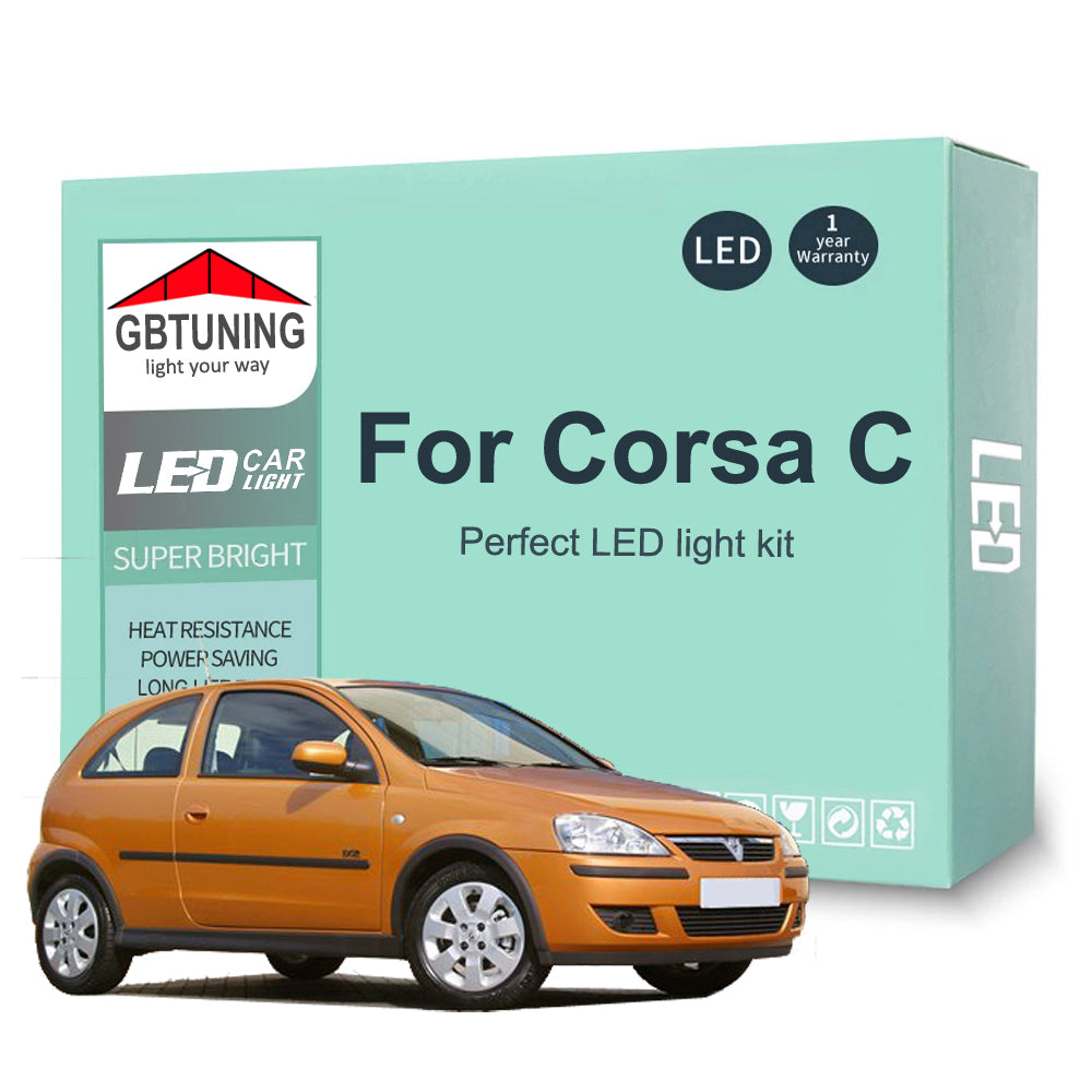 AutoGlowLED 8Pc LED Interior Light Kit for Vauxhall Opel Corsa C